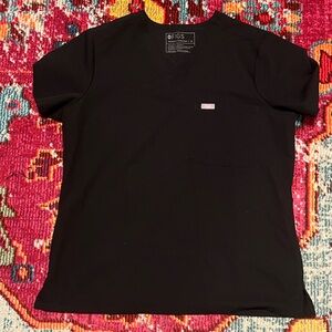 Figs Classic Black Short Sleeve Scrub top